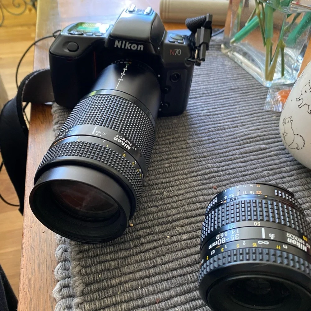 Nikon N70 + 2 Nikon lenses, filters, case option 📸